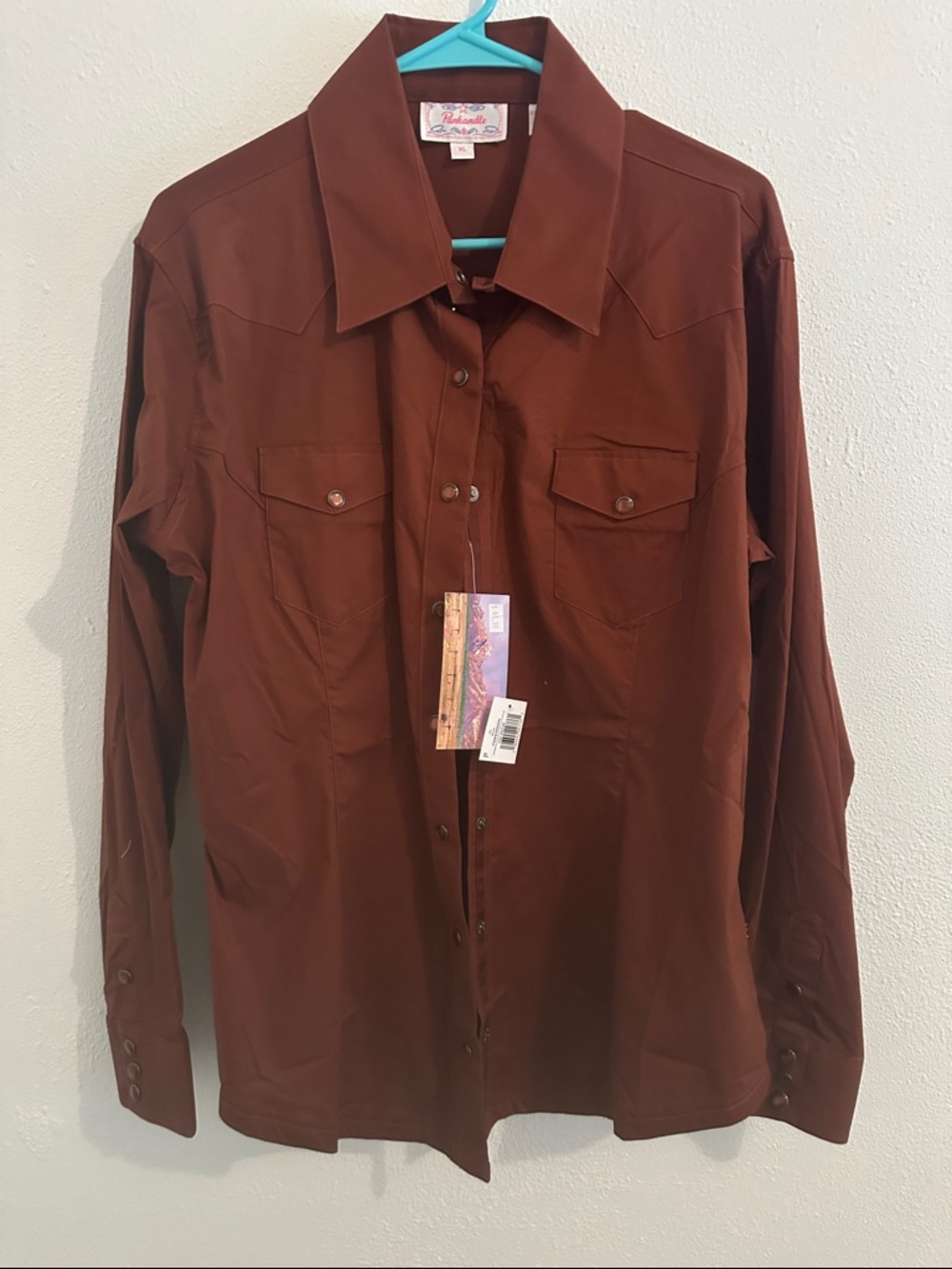 Women’s Brown Western Snap-Front Shirt Size XL and NWT